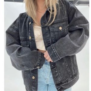 Black oversized jean jacket